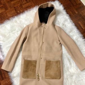 Club Monaco Italian Wool Hooded Camel Coat